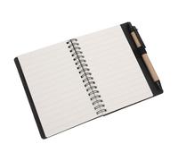 FONDOTIN Portable Spiral Notebook with Colored Paper Tabs Pockets Integrated Pen Slot for Teens Adults Lined Journal for Daily Planning Sketching and Note-taking Black Cover