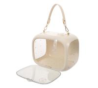FONDOTIN Portable Transparent Bird Carrier Travel Cage with Ventilated Mesh Panels Compact Lightweight Parrot Carrier Bag for Parakeet Cockatiel Lovebird Outdoor Trips
