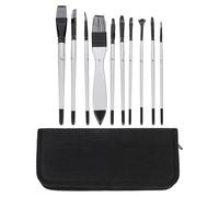 FONDOTIN Portable Watercolor Brush with Handles for Painting Multi-purpose Nylon Hair Craft Paintbrushes for Watercolor Oil Gouache Acrylic for Students and Artists the Go