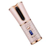 FONDOTIN Portable Wireless Automatic Curling Iron with Coating Adjustable Temperature and Timer Fast Heating Hair Curler for Salon Use USB Rechargeable Pink Hair Styling Tool