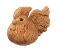 FONDOTIN Portable Wooden Chicken Figurine Hand Carved Wood Craft Decoration Cultural Home Office Ornament Gift for Chicken Lovers