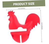 FONDOTIN Practical Silicone Rooster Pot Lid Boil Stopper and Spill Preventer Decorative Kitchen Boil Lifter Clip for Slow Cooking Stews Compact Lightweight Kitchen Accessory Red