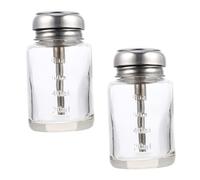 FONDOTIN Pressing Type Glass Alcohol Bottles 2pcs 100ml Refillable Storage Containers for Multipurpose Use