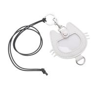 FONDOTIN PU Leather Cat Head Pet Hair Storage Keychain Memorial Keepsake Ornament for Dog and Cat Owners Stylish Souvenir Bag Pendant for Fur Remembrance