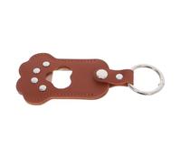 FONDOTIN PU Leather Pet Hair Memorial Keychain Paw Shape Keepsake Pendant Lightweight Compact Dog Hair Storage Ornament for
