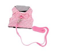 FONDOTIN Rabbit Clothes Rabbits Fleece Vest Small Harness Bunny Leash Pet Walking Shaped Mini Grooming Carrier Outdoor Bunnies Pink