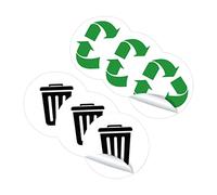 FONDOTIN Recycling Stickers Trash Can Decals Set of 6 Self-Adhesive Garbage Recycle Labels Environmental Classification Signs for Home Kitchen Waste Bins