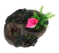 FONDOTIN Reptile Water Dish for Tortoise Resin Feeding Bowl Natural for Aquatic and Terrestrial Habitats for Feeding and Hydration Needs