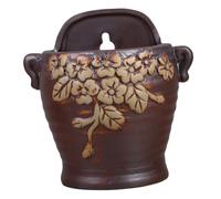 FONDOTIN Retro Ceramic Hanging Planter for Wall Vintage Wall-mounted Flower Pot for Small Cacti and Artificial Plants Decorative Home and Bedroom Decor