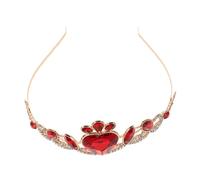 FONDOTIN Rhinestone Crown Headband Wedding Bridal Princess Heart Design Hairpiece Accessories for Bride Wedding Party