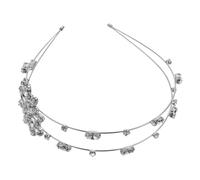 FONDOTIN Rhinestone Crystal Headband Snowflake Flower Design, Silver Hair Accessory for Women and Girls, Elegant Hairband Suitable for Parties and Daily Wear