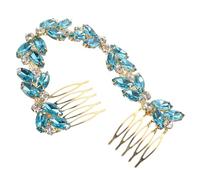 FONDOTIN Rhinestone Hair Fork and Bobby Pin Set Colorful Marquise Glass Crystal Hair Accessories Gold Base for Brides and Bridesmaids for Women and Girls