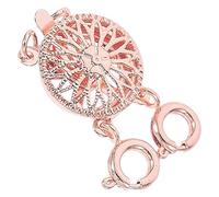 FONDOTIN Rose Gold Double Ring Necklace Layering Clasp for Jewelry Making Easy to Install Multi Necklace Separator Durable Skin Friendly Design Prevents Tangling Suitable for Various Neck