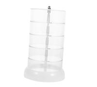 FONDOTIN Rotating Storage Box Acrylic Organizer for Hair Tie Holder Table Organizer for Figure Displaying Case Rotating Display Case Headband Holder