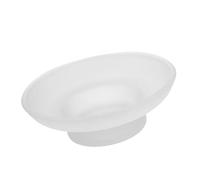 FONDOTIN Round Frosted Glass Soap Dish with Nonslip Base for Bathroom and Kitchen Elegant Soap Holder for Countertops and Sinks Glass Soap Tray for Versatile Use