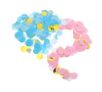 FONDOTIN Round Paper Confetti Scatter for Shower Gender Reveal Pink Blue Table Decorations Lightweight Nursery Themed Decor for Party Celebration Cleanup