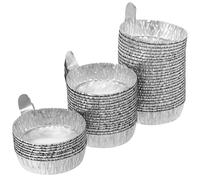 FONDOTIN Sample Weighing Trays Aluminum Foil 50Pcs 42Ml Capacity for Lab Scale Powder and Thermal Analysis