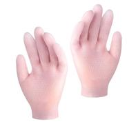 FONDOTIN Sebs Moisturizing Gloves for Dry Cracked Skin Softening Hand and Heel Care Elastic Hand Covers for Intensive Hydration and Exfoliation Pink Gloves for Home Pedicure Treatment