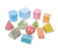 FONDOTIN Set of 12 Geometric Solids Manipulatives Area Nets, Geometry Shapes Blocks for Preschool and Elementary Math Learning, Educational Geometry Teaching Aids for Classroom Use