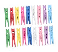 FONDOTIN Set of 40 Mixed- Wooden Clothespins 2.9 Inch Long En Pegs Boys and Girls' Pegs for Duvet Cover