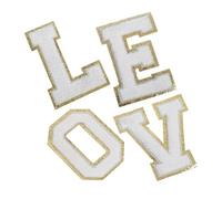 FONDOTIN Sew on Appliques Alphabet Patches for Jackets Love Iron on Patch Iron on Chenille Letters Alphabet Appliques for Clothes Polyester