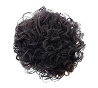 FONDOTIN Short Fluffy Curly Cosplay Wig for Women Lightweight Elastic Net Party Headwear Black Short Bob Style for Costume and Daily Use