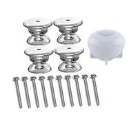FONDOTIN Silicone Drawer Knob Making Mold with Facet Design Flexible DIY Resin Cabinet Handle Mold Kit with Bases and Screws Lightweight and Portable for Custom Furniture Pulls