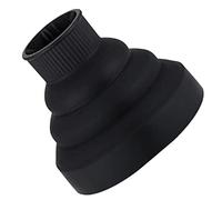 FONDOTIN Silicone Hair Dryer Diffuser Attachment for Curly Hair Heat Resistant Blow Cover Even Air Distribution Frizz Reduction Salon Styling Tool Black Design