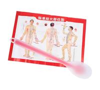 FONDOTIN Silicone Meridian Pat Palm Massage Stick 38Cm Red Extended Body Care Tool with Acupoint Chart for Full Body Therapy and Back Muscle Relaxation