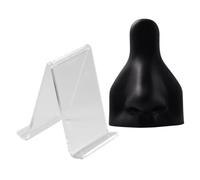 FONDOTIN Silicone Nose Piercing Practice Model Soft Realistic Simulation Fake Nose with Acrylic Stand Body Part for Piercing Training and Jewelry Display