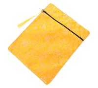 FONDOTIN Silk Buddhist Zen Book Wrap Cloth Bag Yellow Dragon Pattern Scripture Storage Pouch Handcarry Organizer for Religious Texts and Documents