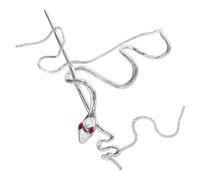 FONDOTIN Silver Snake Hair Stick with Dangle Tassel Metal Long Hair Pin for Womens Elegant Buns and Daily Wear