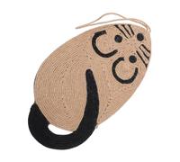 FONDOTIN Sisal Cat Scratching Mat Mouse-shaped Scratcher Pad for Indoor Cats Natural Sisal Material Interactive Care for Healthy Claws Wall-mounted Design