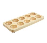 FONDOTIN Slot Wooden Egg Tray Premium Solid Wood Egg Holder Plate for Kitchen Countertop Stable Decorative Storage Accessory for Restaurants and Home Use