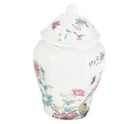 FONDOTIN Small Ceramic Tea Canister with Airtight Lid Sealed Loose Leaf Storage Jar for Desktop Decoration Multi Function Kitchen Container for Tea Candy and Snacks