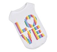 FONDOTIN Small Dog Shirt and Cat Summer Apparel Lightweight Sleeveless Pullover Colorful Love Letters, Size S, Breathable Pet Clothing for Puppies and Kittens