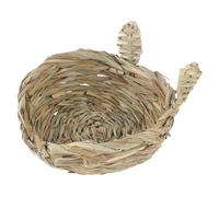 FONDOTIN Small Hamster Sleeping Mat and Handwoven Chewing Toy, Woven Nest Bed for Cage, Natural Edible Molar Aid for Hamsters and Small Rodents