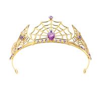 FONDOTIN Spider Web Party Tiara with Rhinestones Gothic Alloy Crown for Halloween Costume Lightweight Witch Queen Headpiece for Adult Women Vampire and Masquerade Accessories
