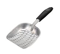 FONDOTIN Stainless Steel Cat Litter Scoop Pet Cleaning Tool for Easy Waste Removal Wide Mouth Types of Litter White Color