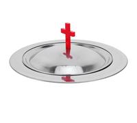 FONDOTIN Stainless Steel Communion Tray with Lid Polished Bread Plate for Holy Communion Baptism Christening Hygienic Covered Church Serving Tray for Religious Ceremonies and Spiritual
