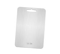 FONDOTIN Stainless Steel Double Sided Kitchen Cutting Board for Food Prep and Dough Kneading Eco Friendly Multipurpose Chopping Pad with Handle for Easy Storage and Hygienic Kitchen