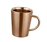 FONDOTIN Stainless Steel Double Walled Vacuum Insulated Coffee Mug Rose Gold Large Capacity Hot Drink Cup for Tea Water Juice with Flat Base Reusable