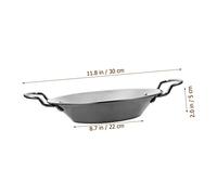 FONDOTIN Stainless Steel Dry Pot Double Handle Wok for Hot Pot Cooking Flat Bottom Kitchen Cookware Pan for Seafood Slip and Scale Resistant Design Reusable Home Cooking Accessory