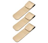 FONDOTIN Stainless Steel Leather Cover 3PCS PU Leather Sleeve for Eyelash Grafting Tweezers, Shockproof Wear-Resistant Protective Pouch for Friends Who Like Grafting Eyelash
