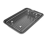 FONDOTIN Stainless Steel Rabbit Litter Pan with Removable Sifting Tray, Large Bite-resistant Bunny Potty Training Toilet for Small Animals, Suitable for Rabbits and Hamsters, Carbon Gray