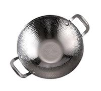 FONDOTIN Stainless Steel Small Cooking Pot with Double Handles Lightweight Steel Pan for Home Kitchen Camping High Temperature Resistant Korean BBQ Hot Pot Silver Design