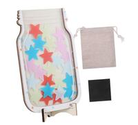 FONDOTIN Star Jar Reward System for Wooden Classroom Reward Jar with Stars Safe Behavior Management Tool Chore Chart Incentive for Boys