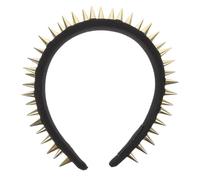 FONDOTIN Studded Headband Black Embellished Punk Goth Hair Accessory for Women No Slip Design for Halloween Party and Festival Celebration
