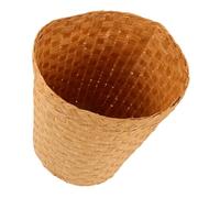 FONDOTIN Sturdy Bamboo Woven Storage Basket Multipurpose Wastebin for Office and Home Rustic Trash Can for Study Handcrafted Household Organizer