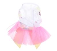 FONDOTIN Summer Mesh Dog Dress with Bow Elegant Puppy Costume for Parties and Photo Shoots Handcrafted Decorative Pet Outfit for Dogs Pink Xs